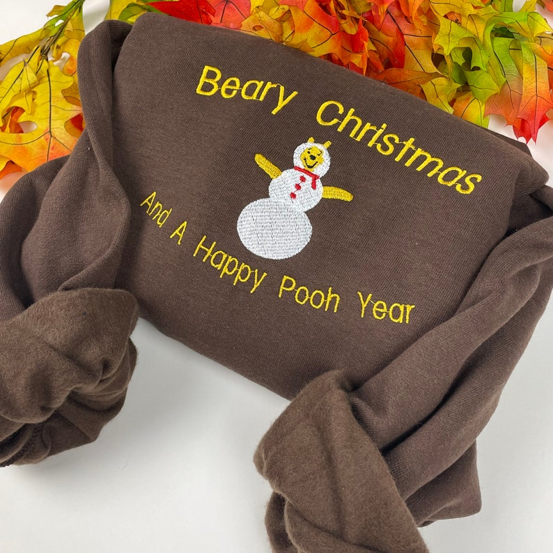 Christmas Sweatshirt Embroidered - Sweatshirts- Embroidered Sweatshirts - Christmas- Winnie The Pooh