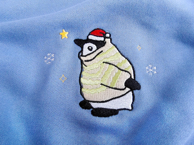 Embroidered Christmas Penguin Sweatshirt, Snowflake Hoodie,Penguin Christmas Sweater, Christmas Crewneck,Penguin Gift