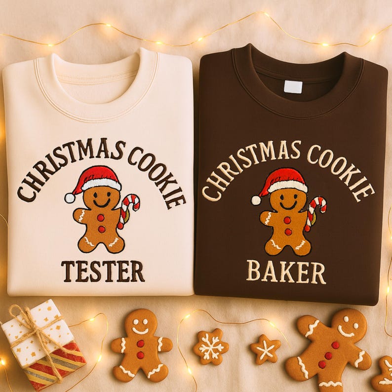 Embroidered Christmas Cookie Baker Sweatshirt, Christmas Cookie Tester Sweatshirt, Christmas Crewneck Sweatshirt, Custom Xmas Gift