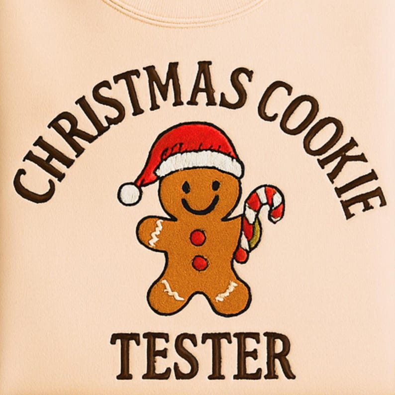 Embroidered Christmas Cookie Baker Sweatshirt, Christmas Cookie Tester Sweatshirt, Christmas Crewneck Sweatshirt, Custom Xmas Gift