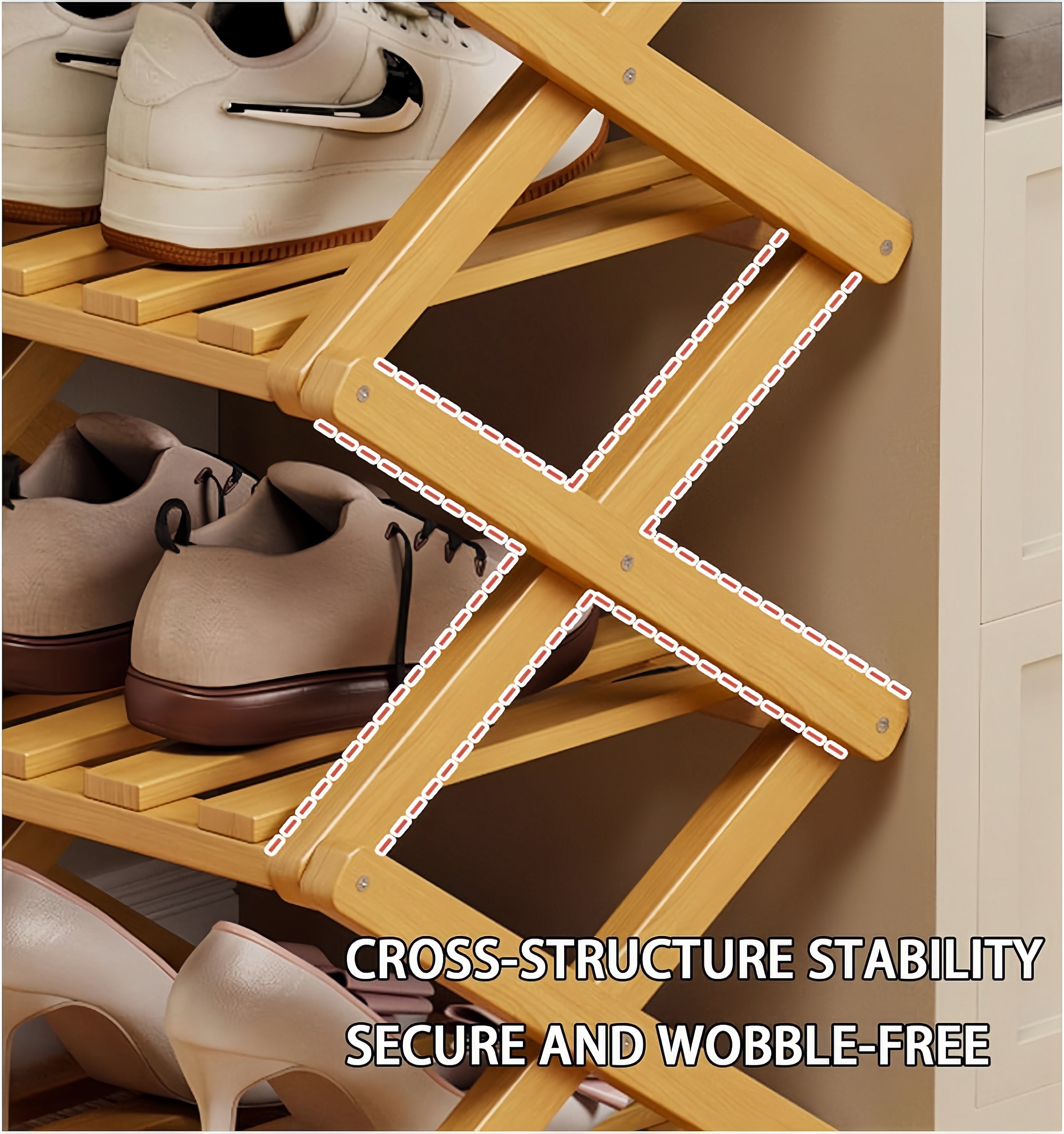 The 9-Tier No-Assembly Bamboo Rack !🌿👟